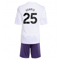 Stroje piłkarskie Manchester United Manuel Ugarte #25 Koszulka Wyjazdowej dla dzieci 2025-26 Krótki Rękaw (+ szorty)